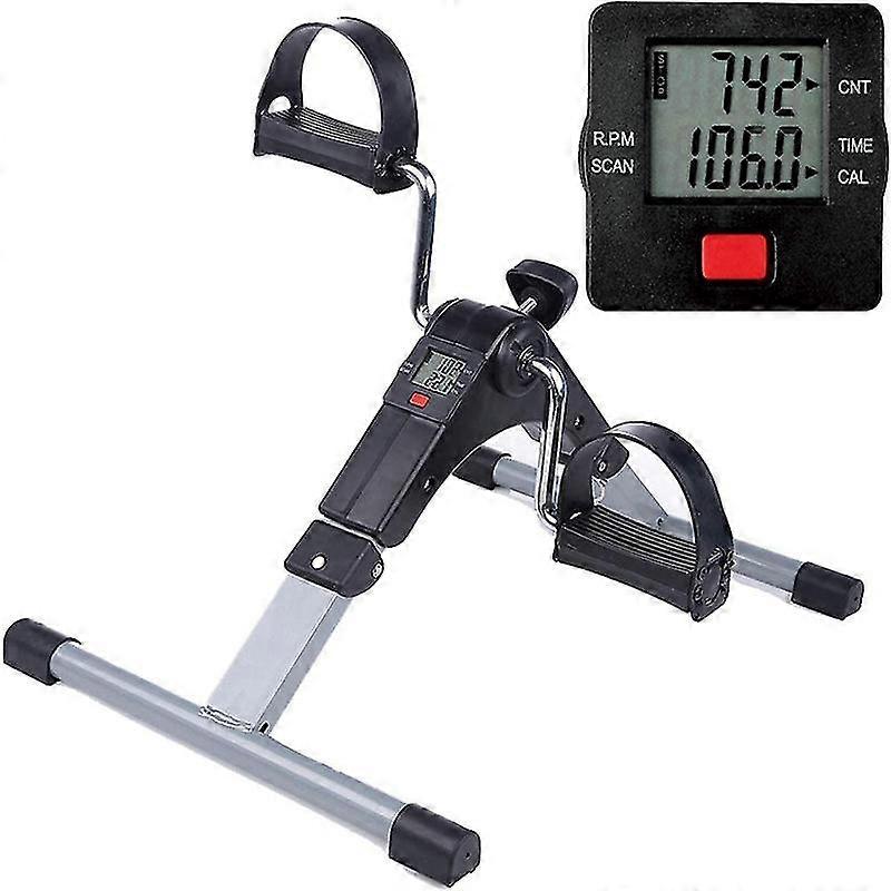 Under Desk Exercise Bike Pedal Exerciser, Fully Assembled Pedal Exerciser For Seniors, Foldable Mini Exercise Bike For Office Fitness With Lcd Display