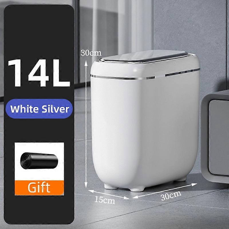 14L Smart Narrow Trash Can IPX5 Waterproof Automatic Sensor Bathroom Trash Can Type-C Charging Wastebasket Smart HomeTrash Cans & Wastebaskets