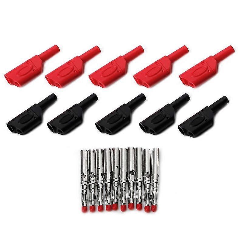 10 Sets 4mm Male Sheath Stackable Banana Plug Wire Solder Connector