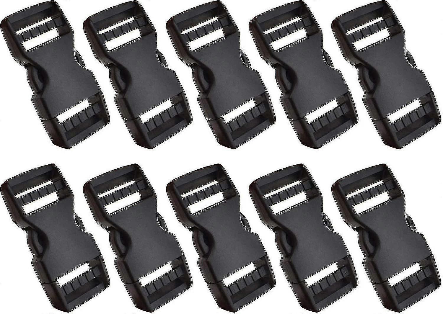 10pcs Adjustable Plastic Flat Side Quick Release Buckles Replacement No Sewing Clips For Backpacks Luggage