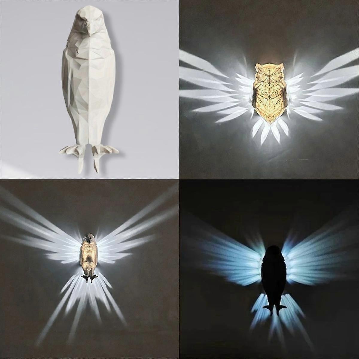 Eagle Owl Wall Lamp 3D Printed Sconce Light Unique Bird Shape Fixture Ambiance,100% New