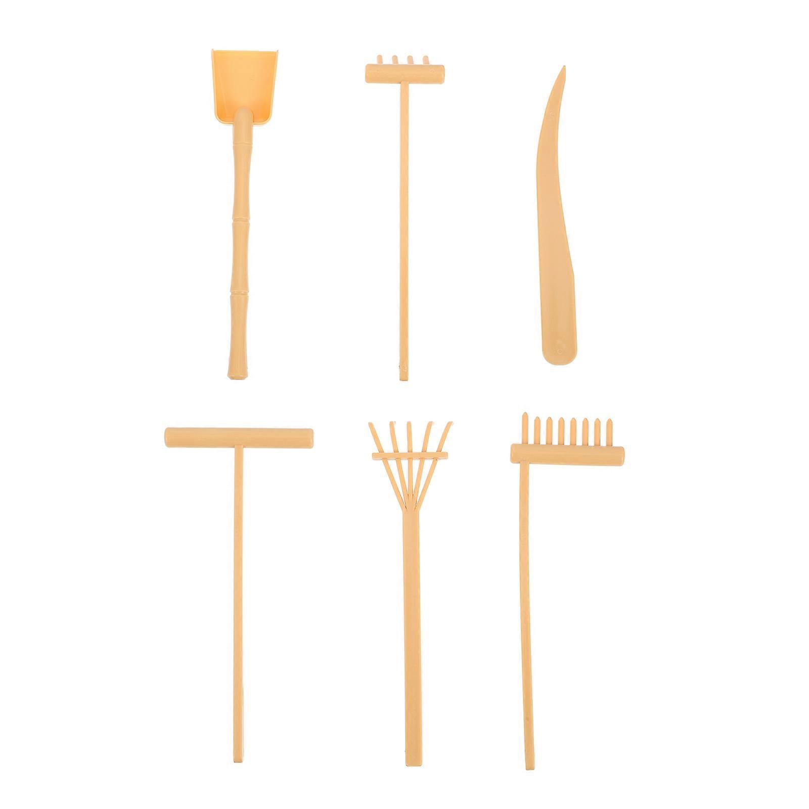 6pcs Zen Rake Tools Sand Smoothing Rake Sand Rake Push Tools Mini Rake Toys