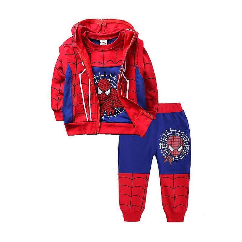Enfants Garçon Spiderman Survêtement À Capuche Zip Sweatshirt Pull Pantalon Ensemble De Tenue Cadeaux