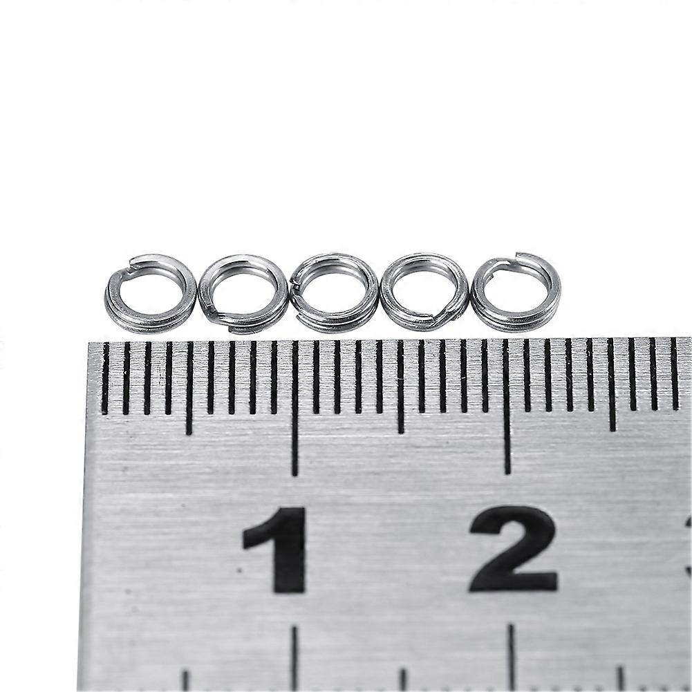 2024100stk fiskeri rustfrit stål dobbelt cirkel split ring lokke tackle stik (4#)