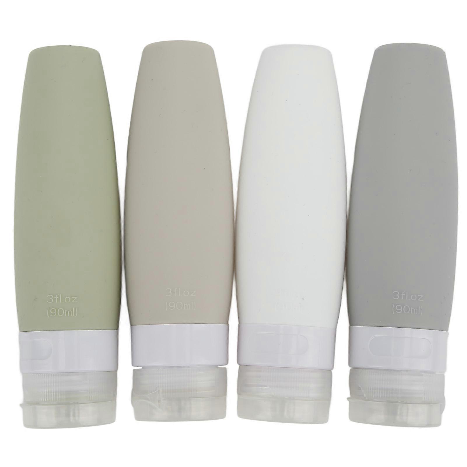 4Pcs Silicone Travel Bottle Large Opening Design Leakproof 90ml 4 Colors Squeezable Travel Containers Set for Travelling