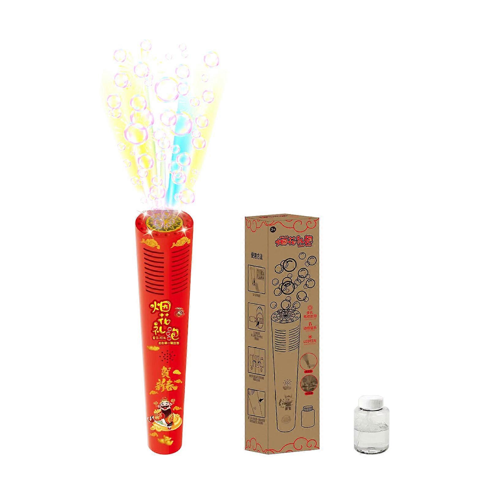 Fireworks Bubble Machine with Music and Lighting Effects for Kids, ABS Material
