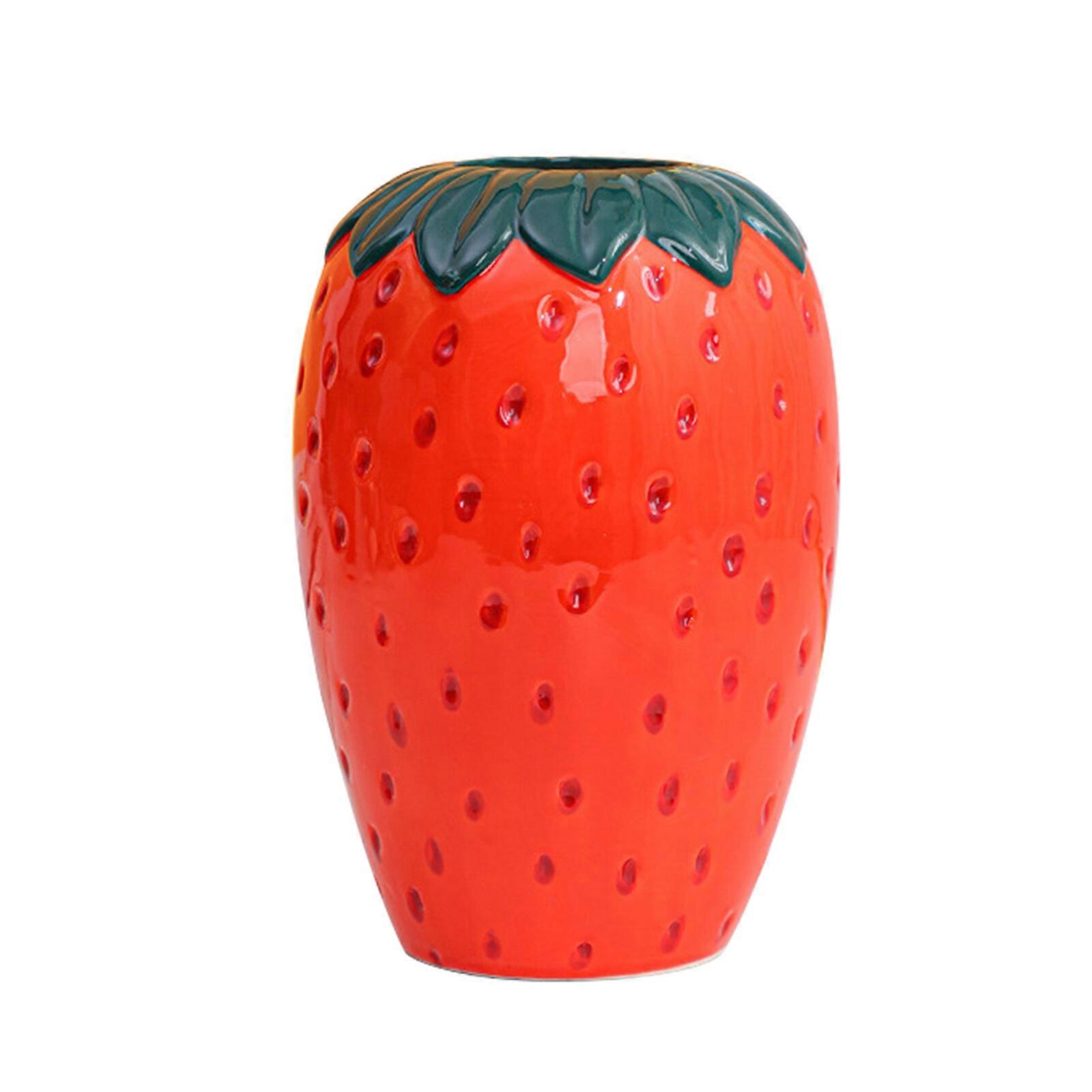Strawberry Ceramic Vase Decorative Table Organizer Home Gift