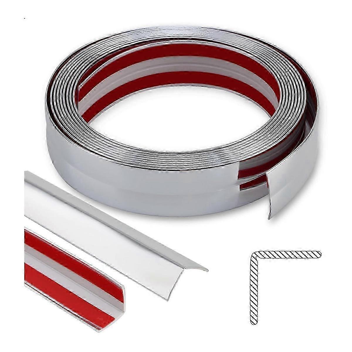 Shiny Multifunctional Molding Trim, Peel And Stick Inside Outside Corner Guards For Wall Table Edge Door Frame Silver