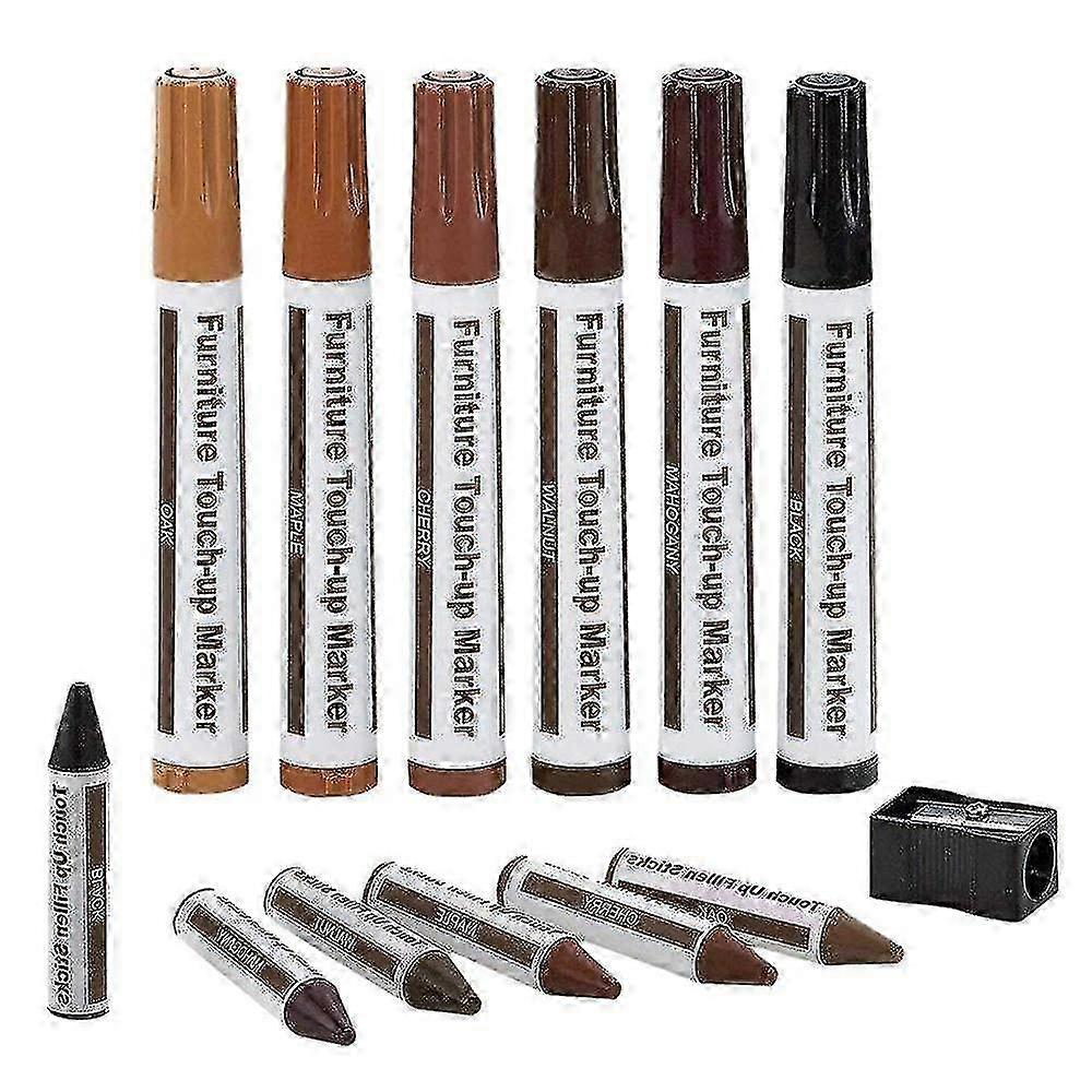 6 Pack Furniture Marker Magic Scratch Cover Touch Up Pens Repair Wood Furniture UFX