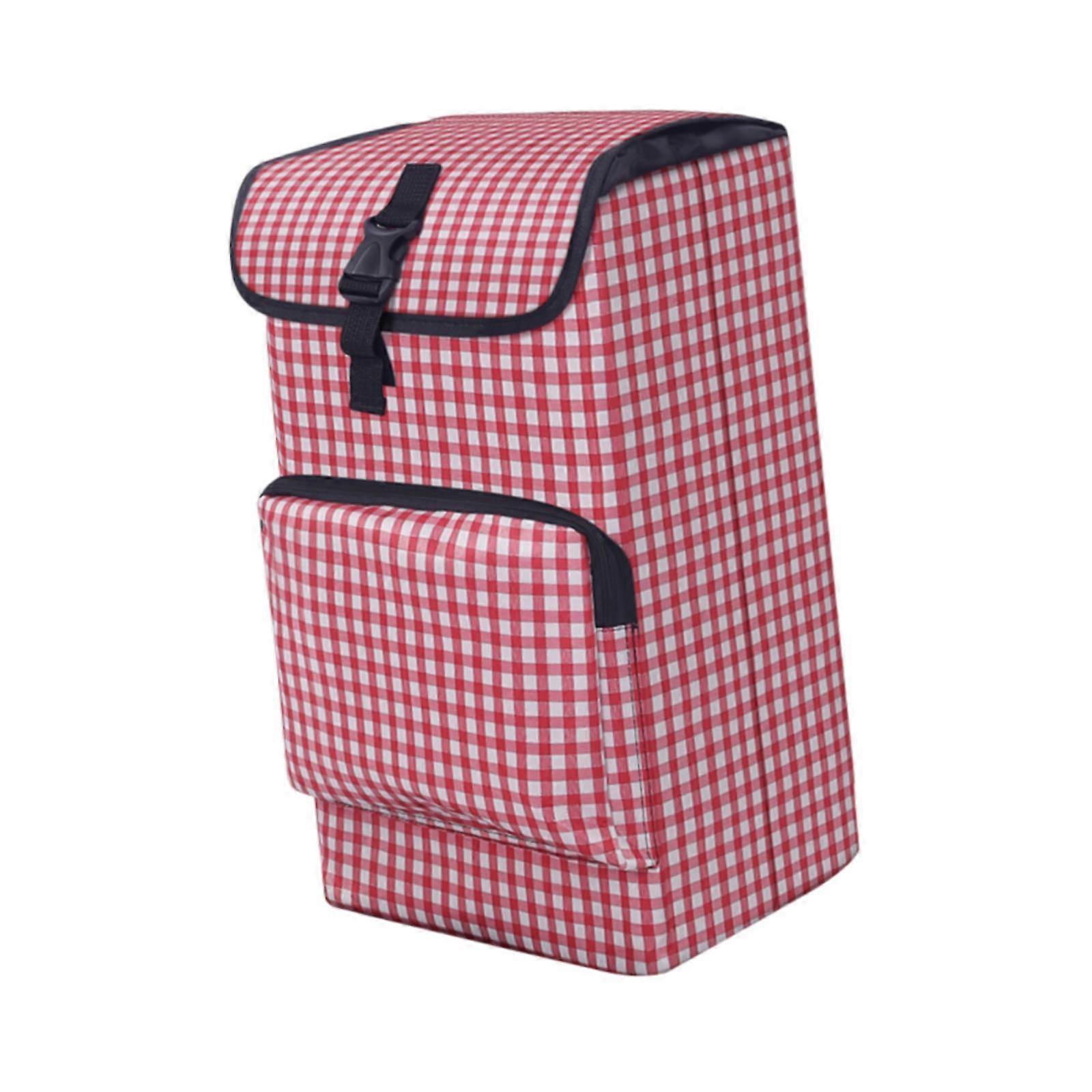 Shopping Cart Bag Folding Large for Fold up Hand Truck Grocery Shopping Cart Red