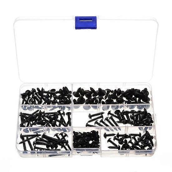 210Pcs Flange Self Tapping Screws Cross Head Bolt Assorted Set with Storage Case