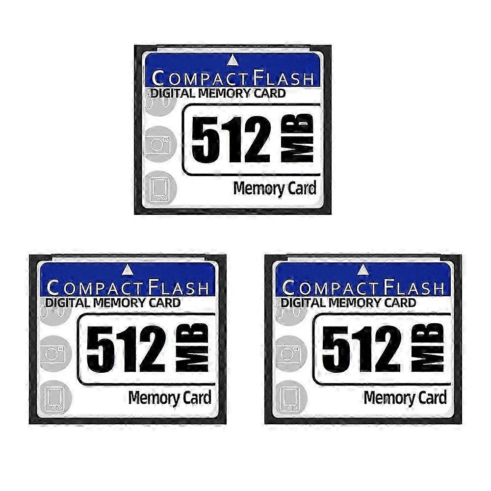 3X 512MB Compact Flash Memory Card for Camera, Advertising Machine, Industrial Computer Card