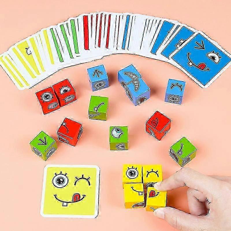Kids Educational Toys Emotion Change  Expressions Puzzles Cube Table Games Hk