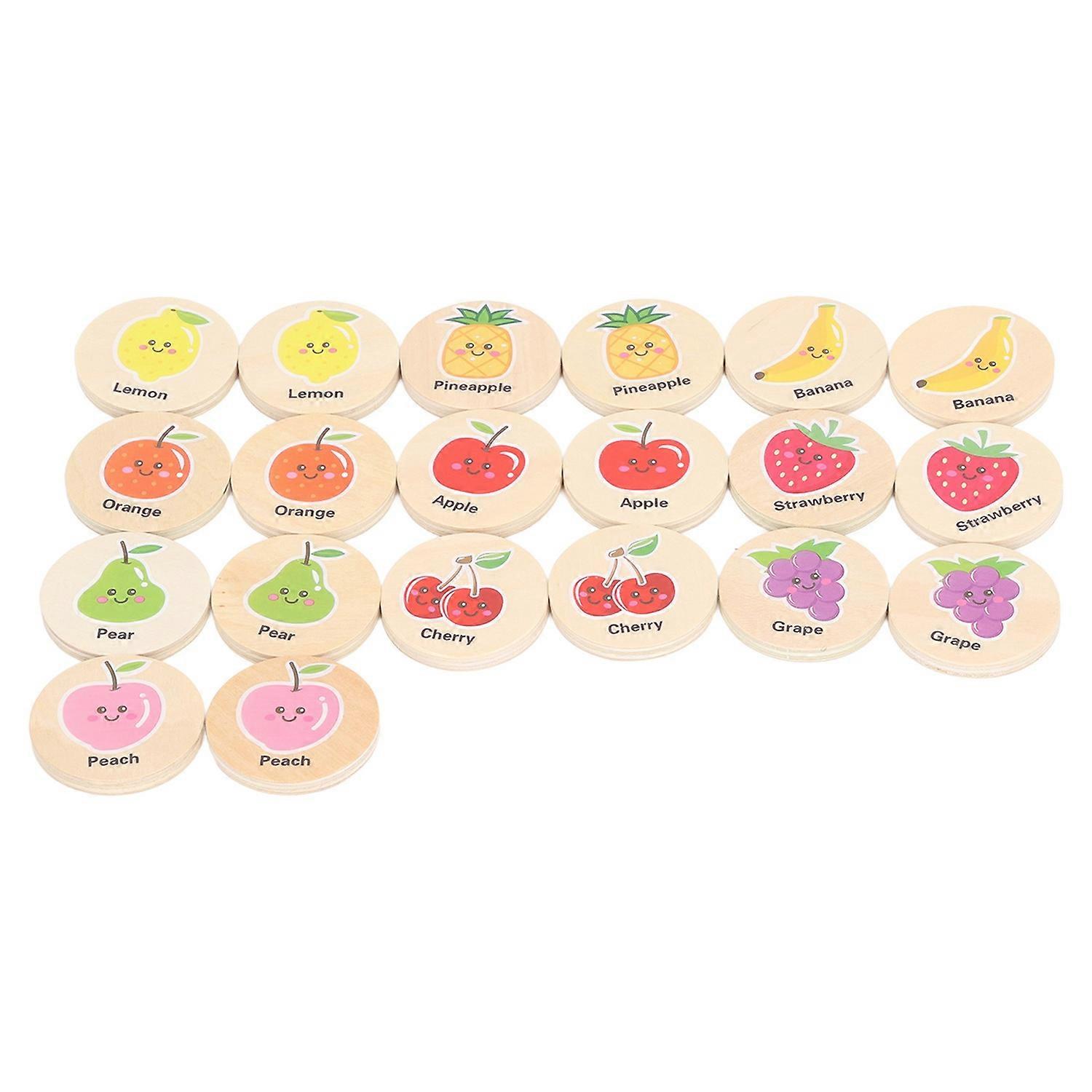 20pcs Wooden Match Memory Game Educational Early Learning Development Memory Toys for Kids Toddlers