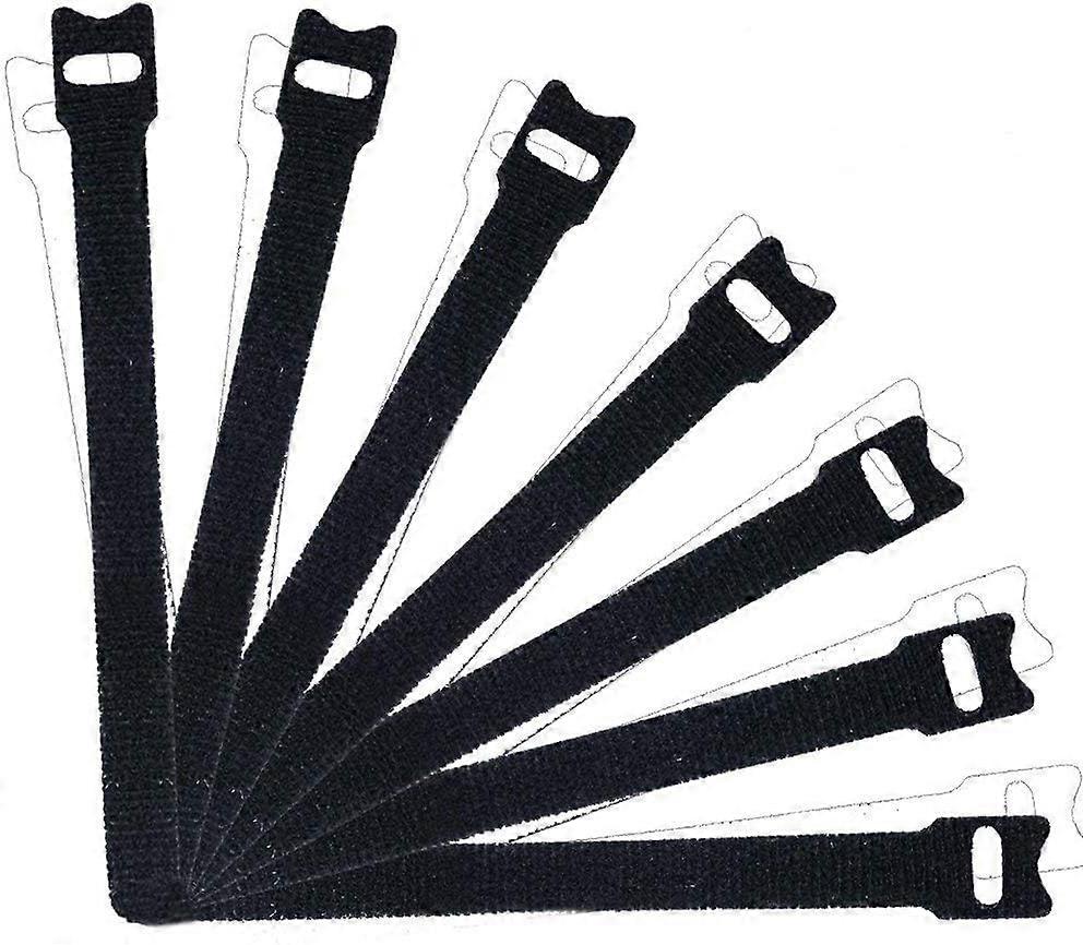 SBSGV 100 PCS Reusable Fastening Cable Ties , 8 x 1/2 Inch Premium Adjustable Cord Ties Black Cord Organization Straps , Microfiber Hook Loop Cable Ma