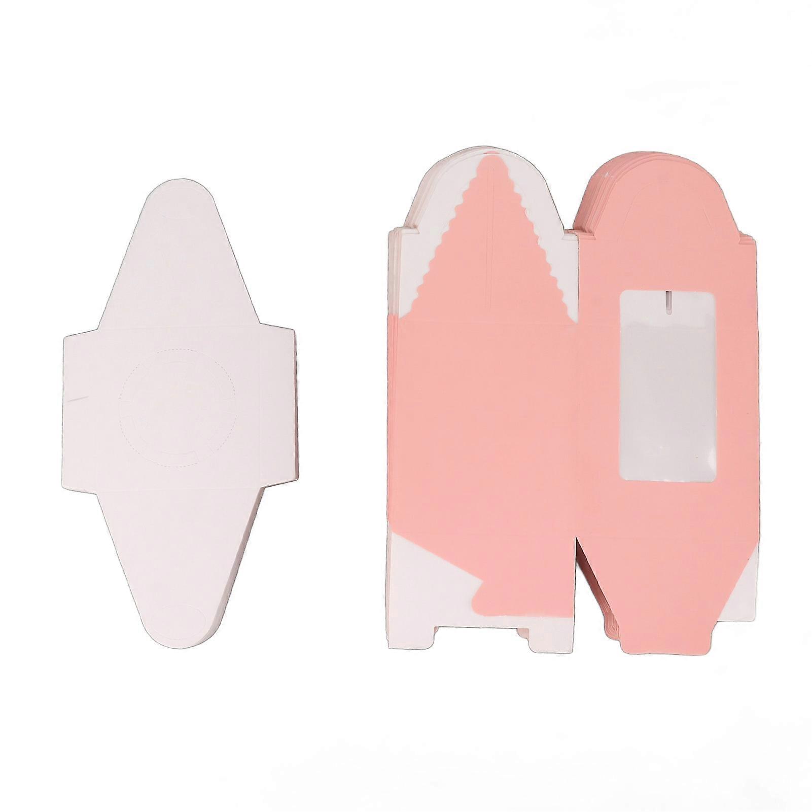 50PCS Cupcake Box Portable Single Cupcake Carrier with Transparent Window for Bakery Wrapping Party Favor Packing Pink