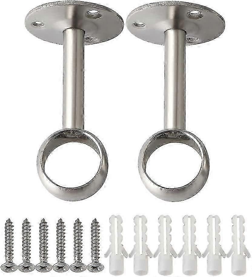 Support de tringle à rideau Support de tige de garde-robe avec vis Support de plafond Diamètre 32mm, 2 Pcs32mm