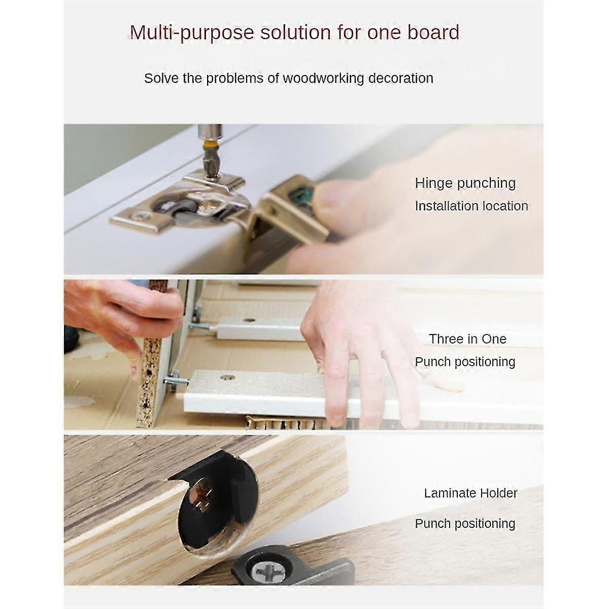 35mm Hinge Punching Locator Hinge Boring Jig With Inch Metric Scale Multi-function Woodworking Dril