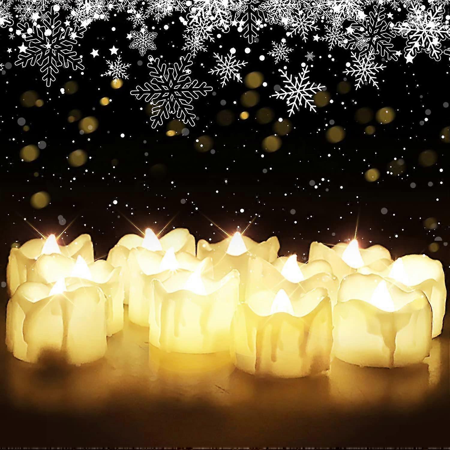 Flameless Led Tea Light Candles With Timer, Set Of 12 Battery Operated Fliering Tealights For Mothers Day Gifts, 6 Hours On And 18 Hours Off In 24 H,7
