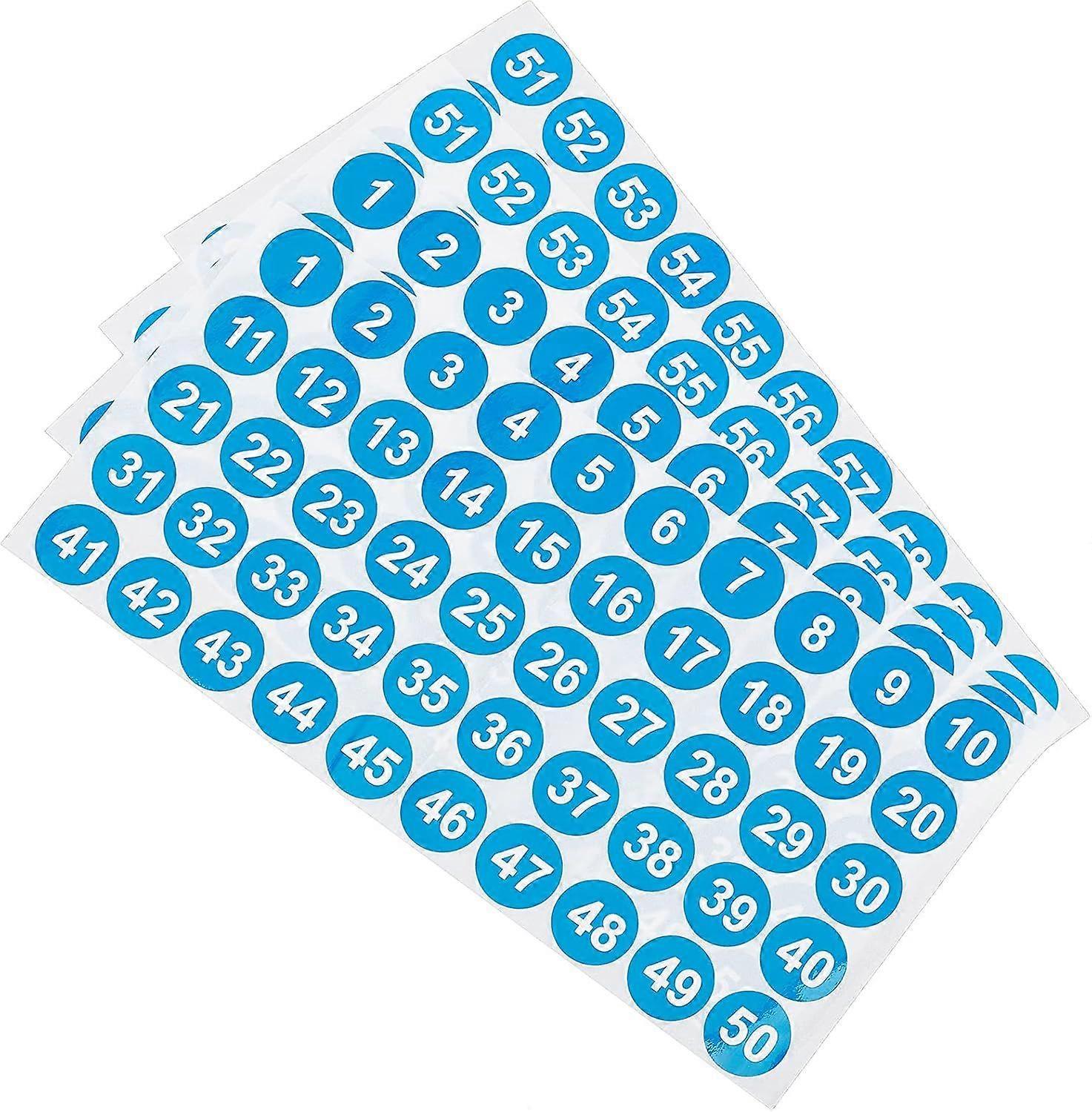 200 Pcs Consecutive Number Vinyl Stickers 1" Round Self Adhesive Stickers 1~100 Number Label Circles for Sorting Storage Classification Office School 