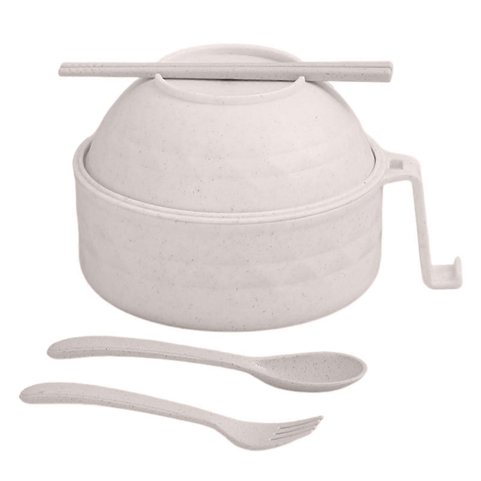 6-Piece Noodle Bowl Set with Noodle Strainer & Cultery - Microwave Ramen Cooker for Instant Noodles and Pasta