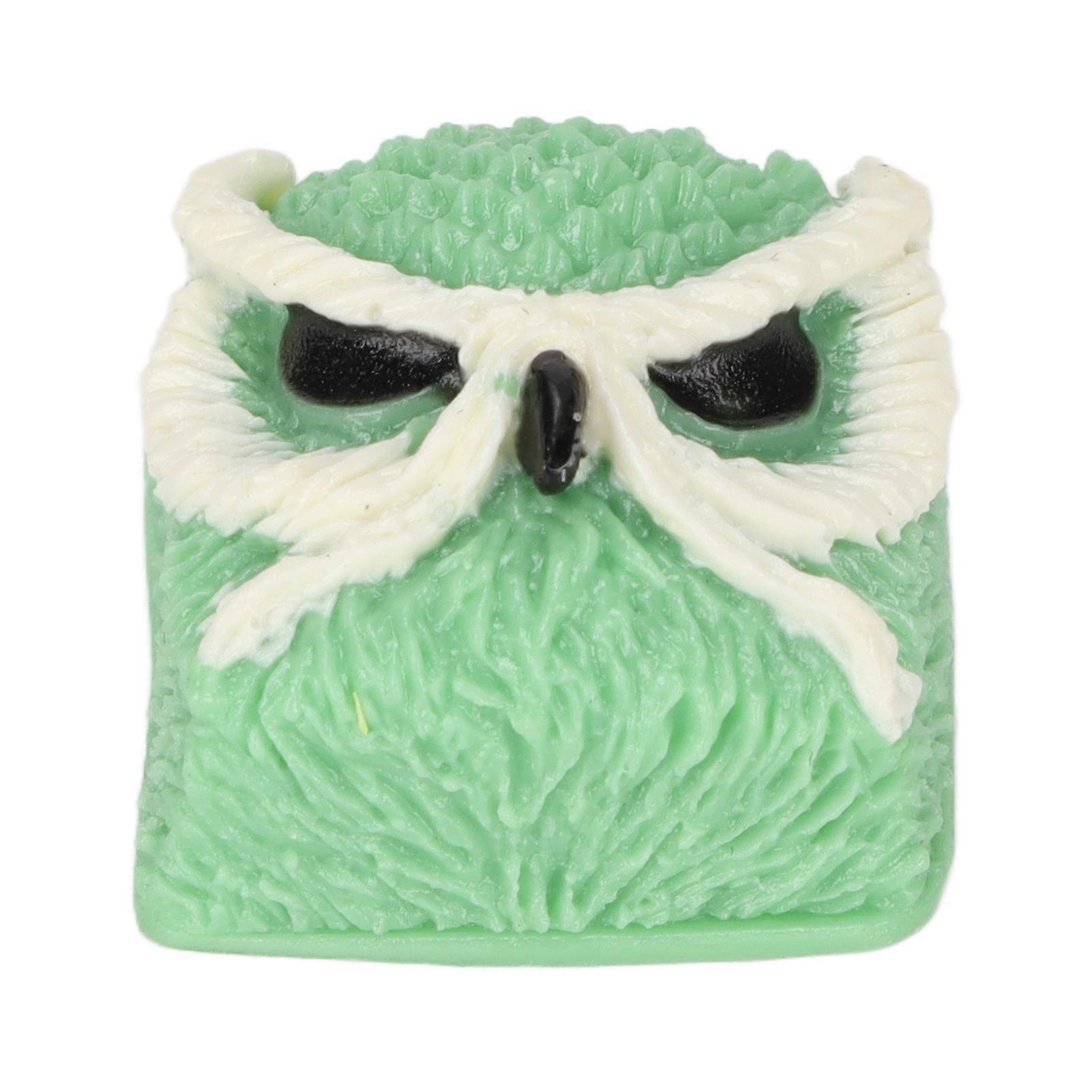Custom Keycap Hand Carved Owl Pattern OEM R4 Gaming Resin Replacement Keycaps for Cherry MX Swtiches Mechanical Keyboard Green