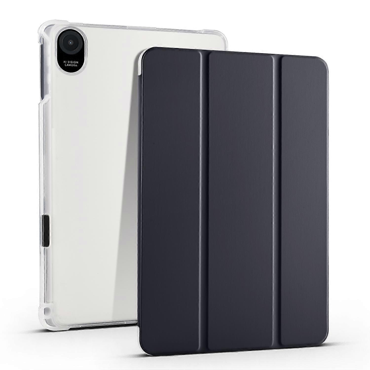 For Honor Pad 8 3-folding Transparent TPU Smart Leather Tablet Case