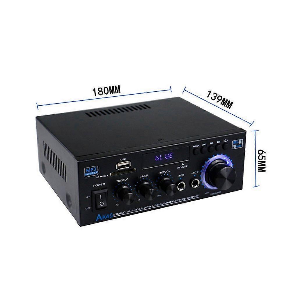 AK45 Digital Bluetooth Amplifier ~ 2~Channel Hi~Fi Car Audio System with USB/AUX Input, EU Standard, Compact Design for Enhanced Sound Quality MK2520