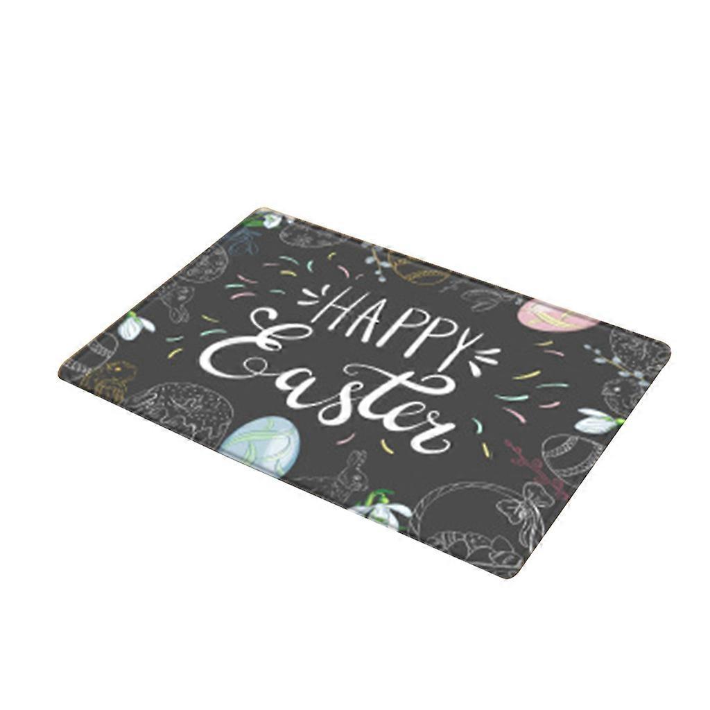 Happy Easter Eggs Rabbit Decorative Doormat Rectangular Floor Mat Non-Slip Rug Carpet for Bathroom Kitchen Bedroom Home Holiday Party Decor