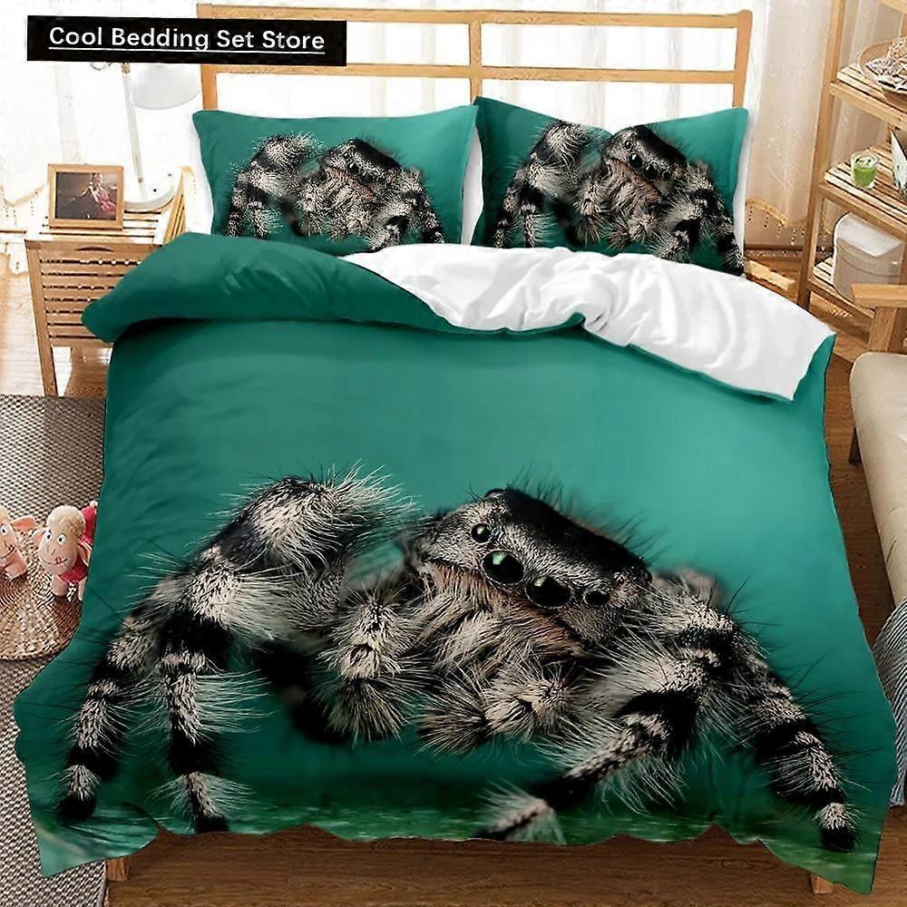 v1637 Lakan Spider påslakan set Brown Spider Twin täcke överdrag set insektstema dubbel drottning king size polyester Qulit överdrag 3-delat beddin