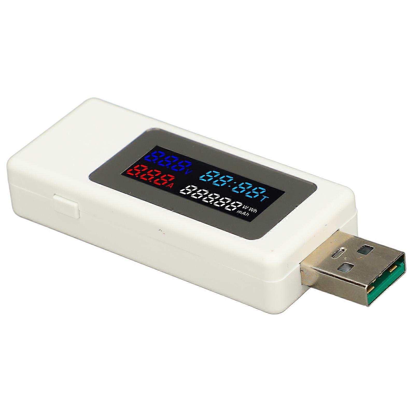 USB Tester Tool Voltage Current Power Meter 6 in 1 Multifunction Multimeter Color Screen DC4‑30V 0‑6.5A 