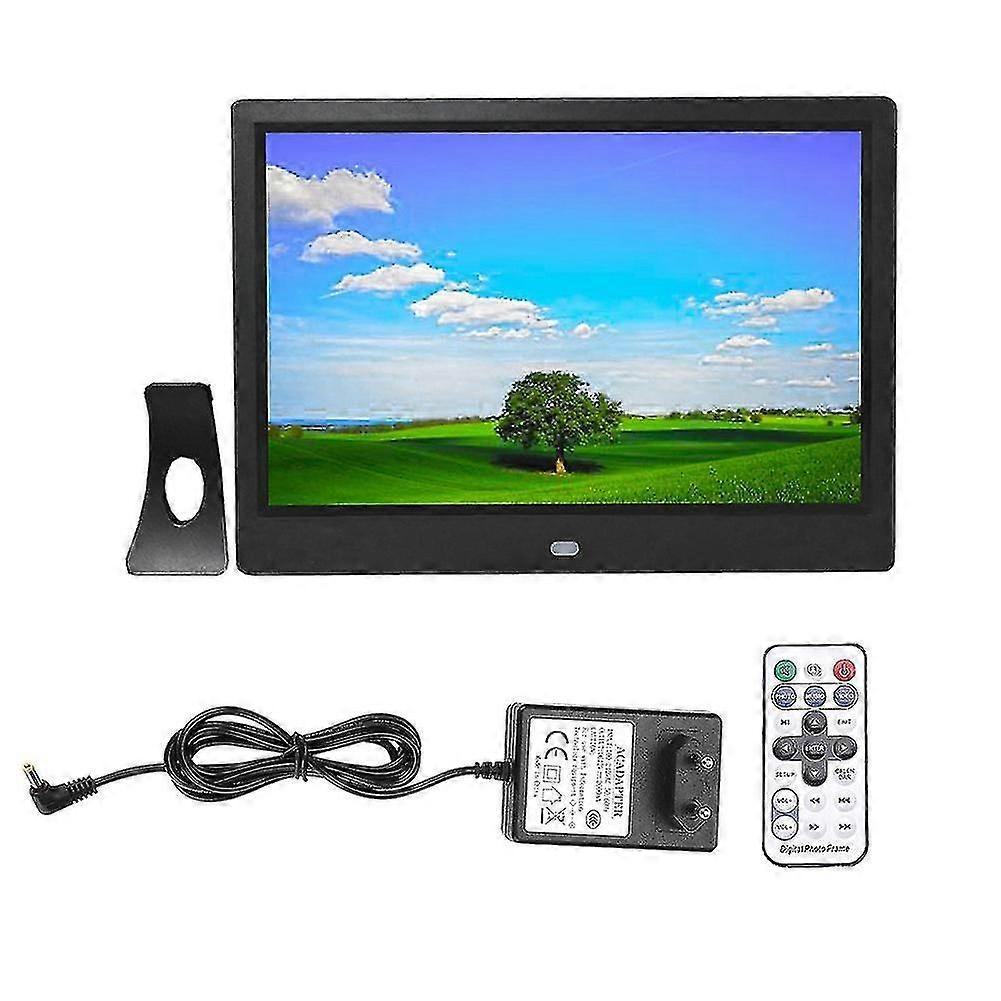 10inch 1280*800 hd οθόνη ψηφιακή φωτογραφική κορνίζα ξυπνητήρι movie player (μαύρο Eu)