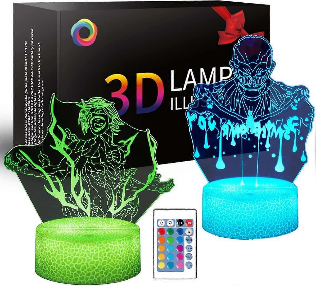3D Attack on Titan Anime Lamp LED Illusion Lamp RGB 16 Color