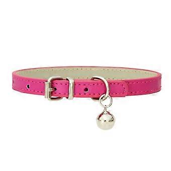 Leather Pet Cat Collars with Bell Soft Adjustable Leather Kitten Collars Cute Pet Collars for Small Cat Kitten PuppyXS