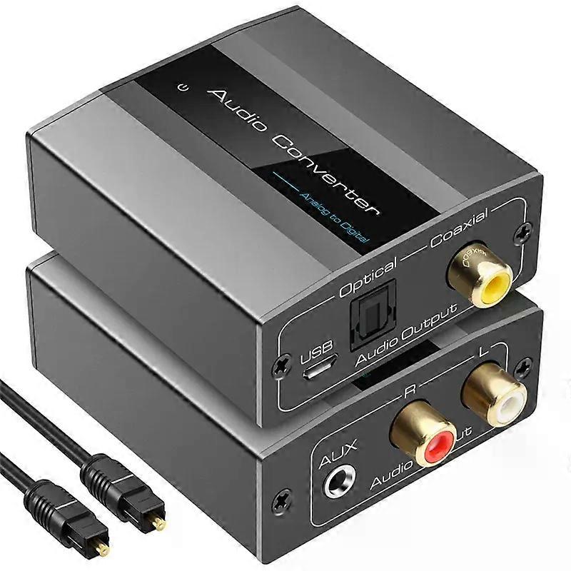Analog to Digital RCA to Optical Audio Converter with Toslink Audio Digital Optical Cable and Coaxial Audio Adapter