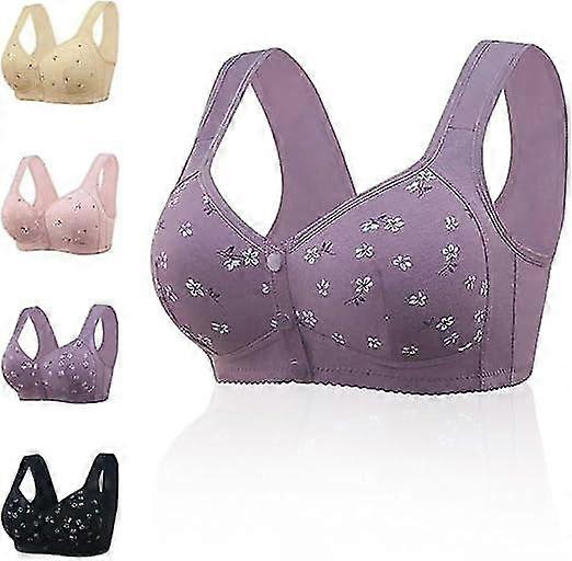 Comfortable Front Closure Bras for Older Women, Wire-Free Support, Breathable Posture Correction
