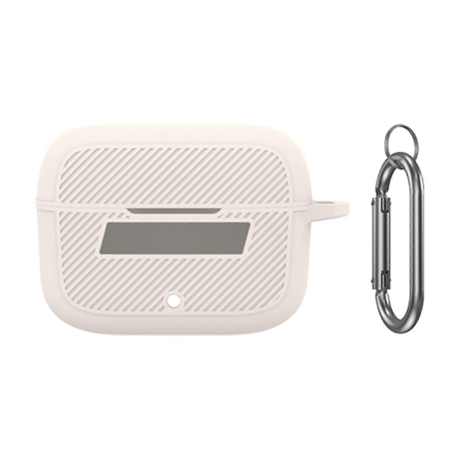 Flexible Cover Not Scratch & Shockproofs Designings Earbud Case Dustproof & Waterproof Earphone Case for KICKER 2  Beige White