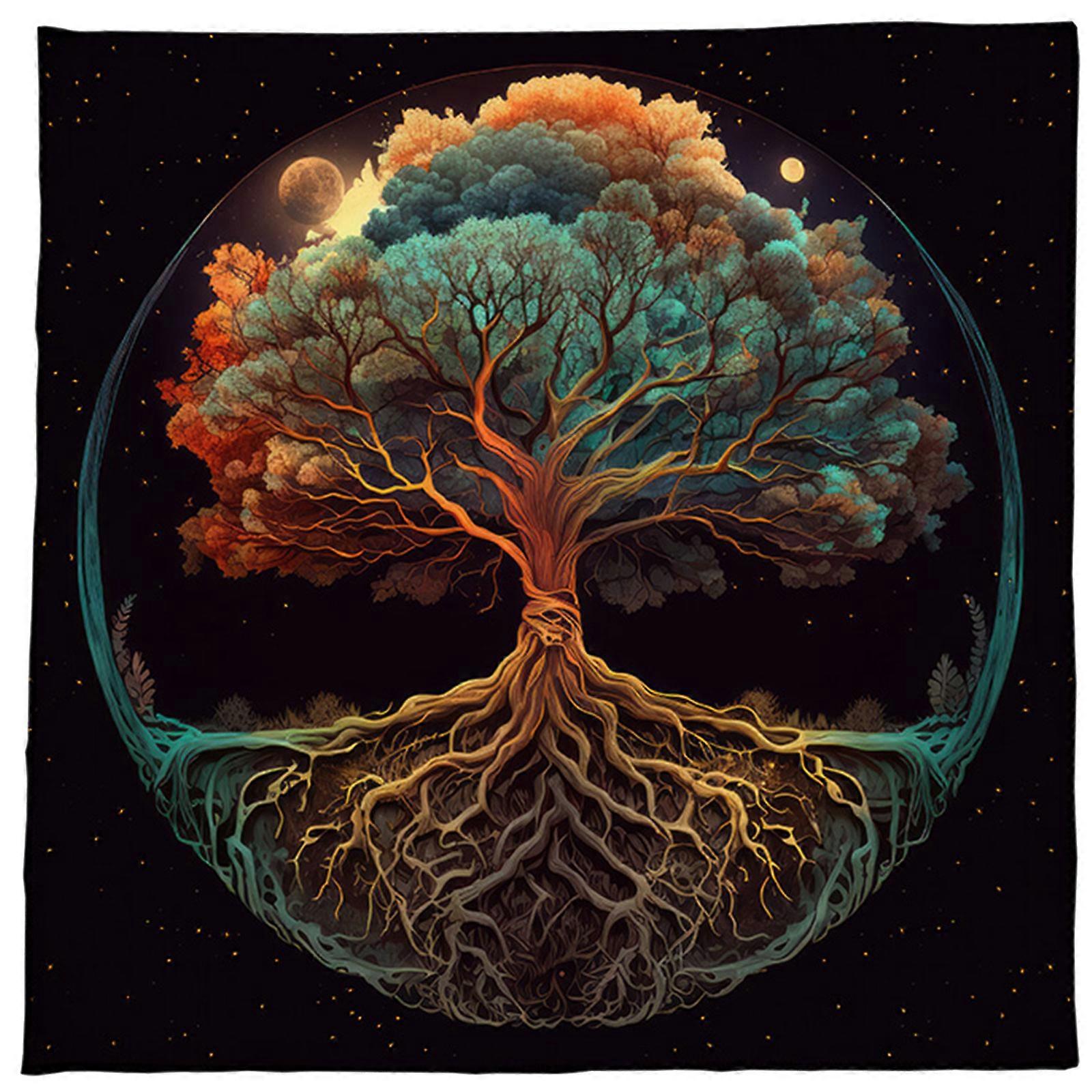Divinations Cards Table Cloth Tapestry Trees Of Life Tarots Card Tablecloth Astrologys Tarots Witchcrafts Deck Cloth 75x75cm