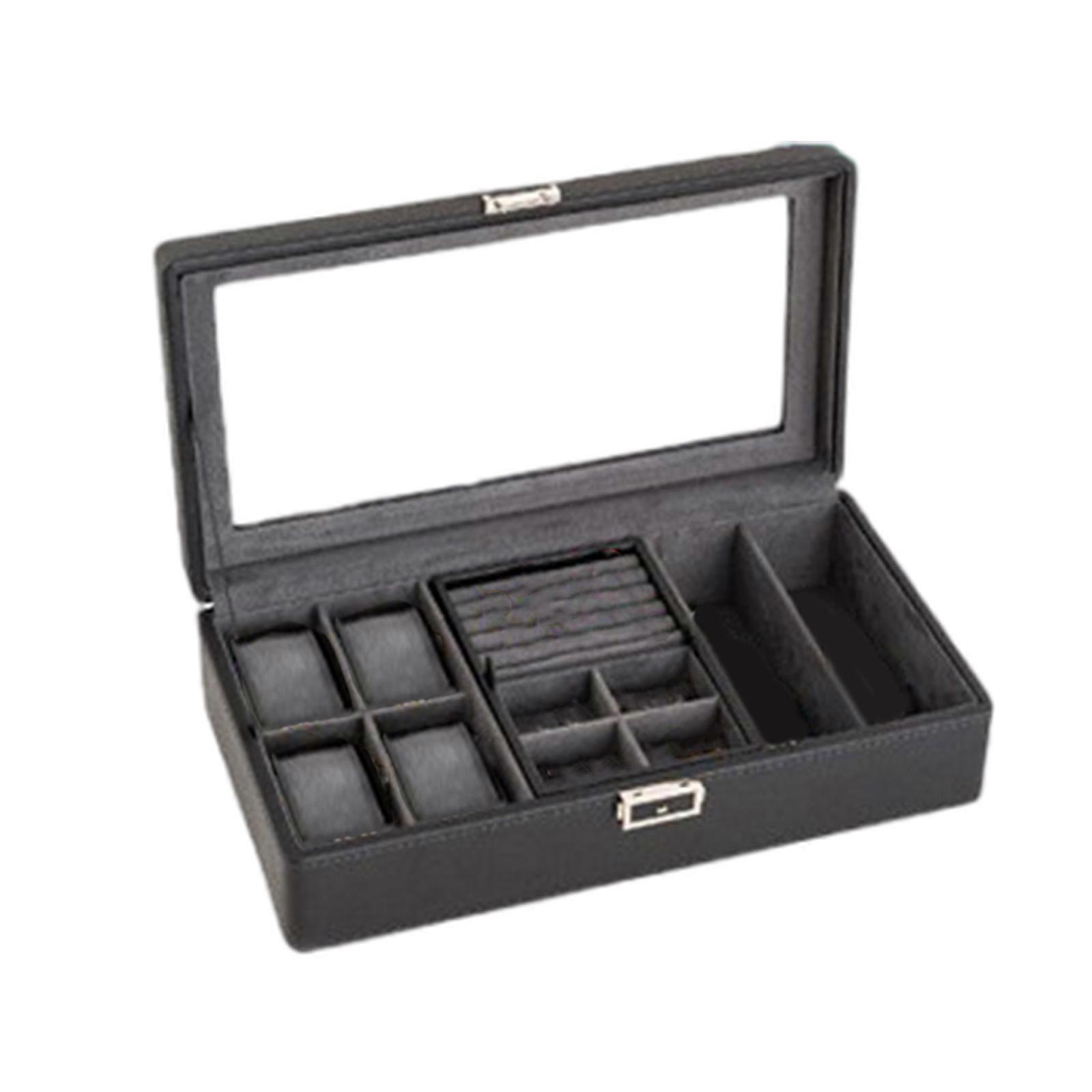 Practical Watch Organizers Storage Case with Cushioned and Slide Out Sturdy Drawer Portable for Jewelry Storage