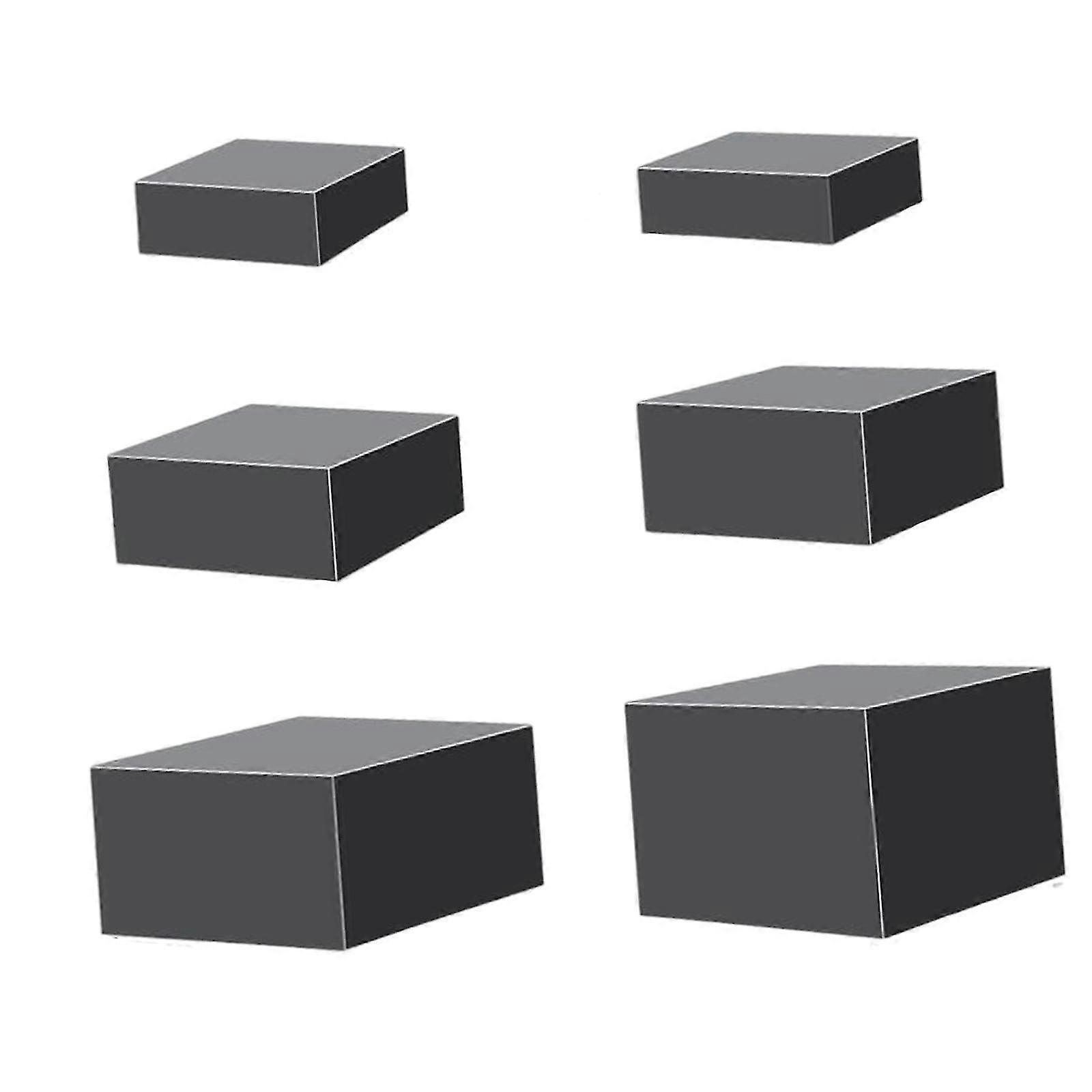 6Pcs Acrylic Cube Display Box Riser Nesting Riser for Food Dessert Cosmetics White