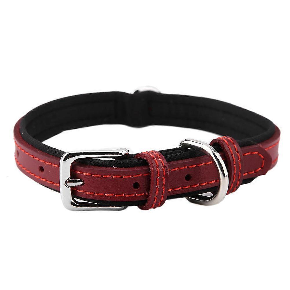 Adjustable PU Leather Dog Collar with Soft Diving Cloth Lining