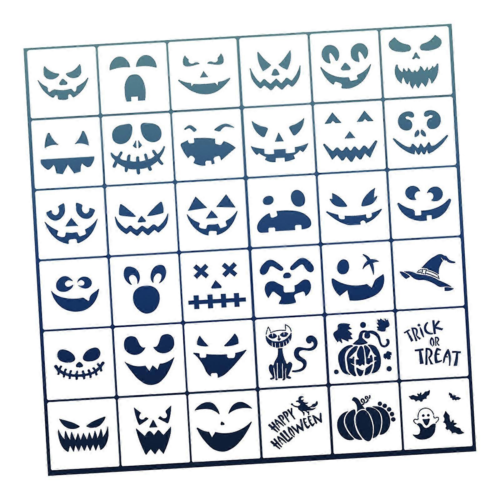 36x Face Paint Stencils Multiple Pattern Halloween Pumpkins Face Stencils for