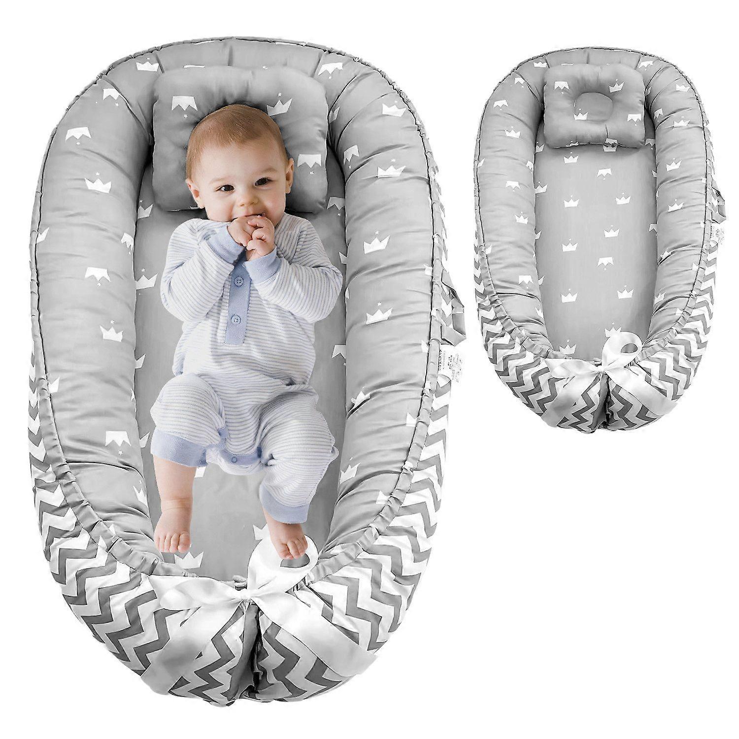 Nid câlin nid de bébé nouveau-né 85x55 cm lit douillet pour bébé berceau doux portable lit de couchage