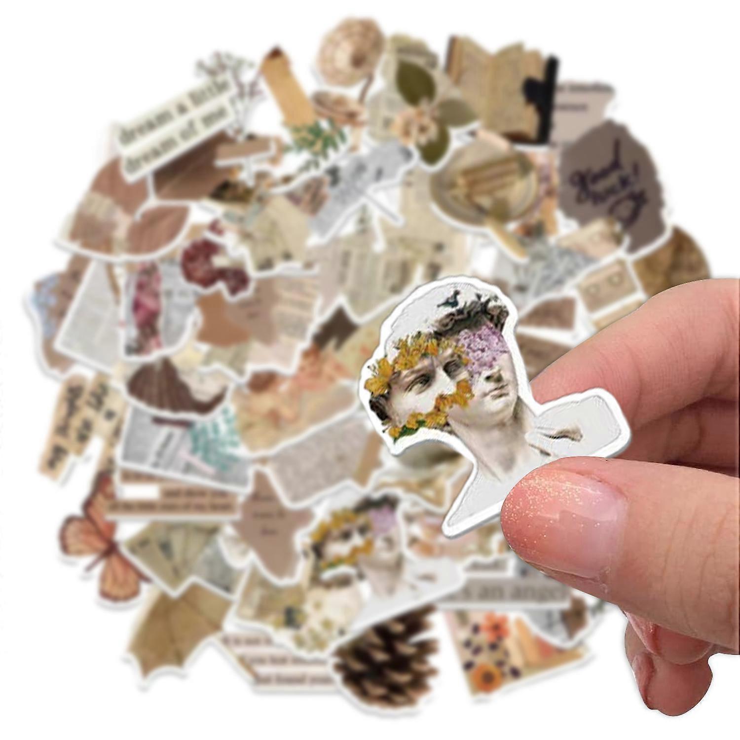 创意剪贴簿用品，定制日记用品防水贴纸，适合室内和室外使用（52件）