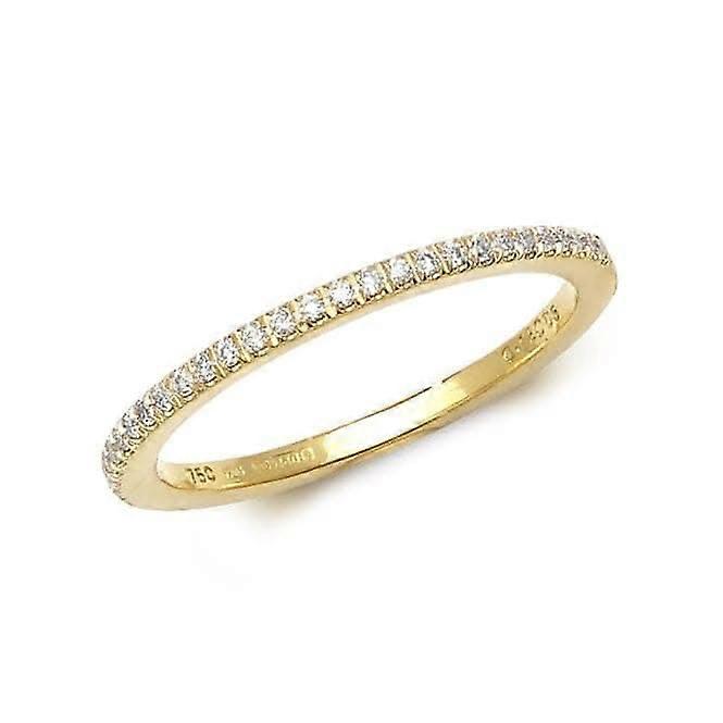 Diamond Jewellery 18K Yellow Gold 0.12 Carat Diamond Band Ring RDQ179