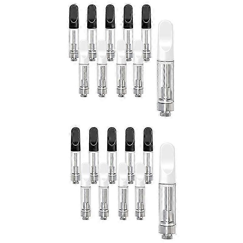 20 PCS Empty Storage Cartridges for 1.0ML Glass Ceramics Easy To Fill,Black and White