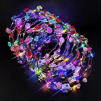 2023 Nuovo, 10 pezzi LED Corona di fiori Copricapo Capelli Illuminare Festa Festival Ghirlanda Fasce