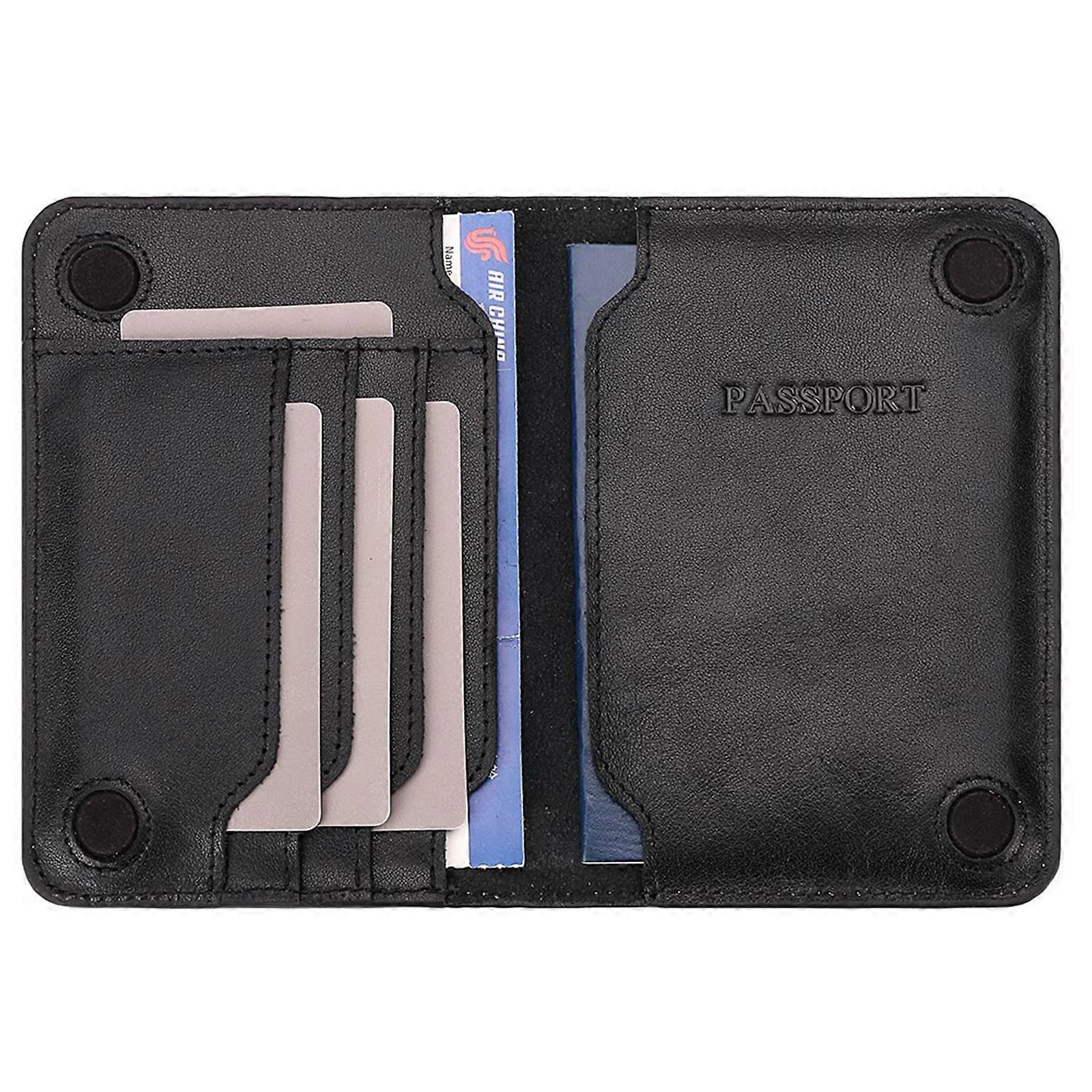 Compact Passport Case Functional Wallet Credit Card Storage Organizer for Frequent Travelers  Black