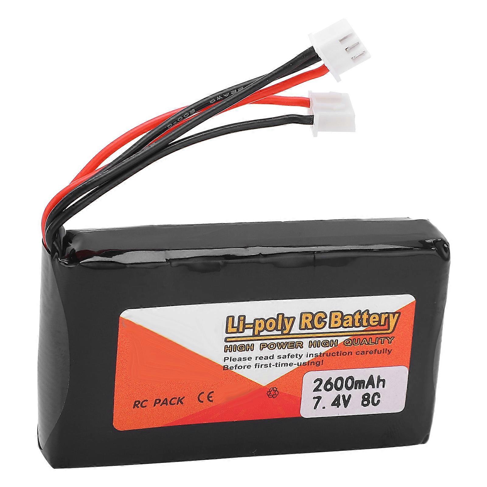 7.4V 8C 2600mAh Lipo Battery for Transmitter RC Remote Controller Rechargeable Battery