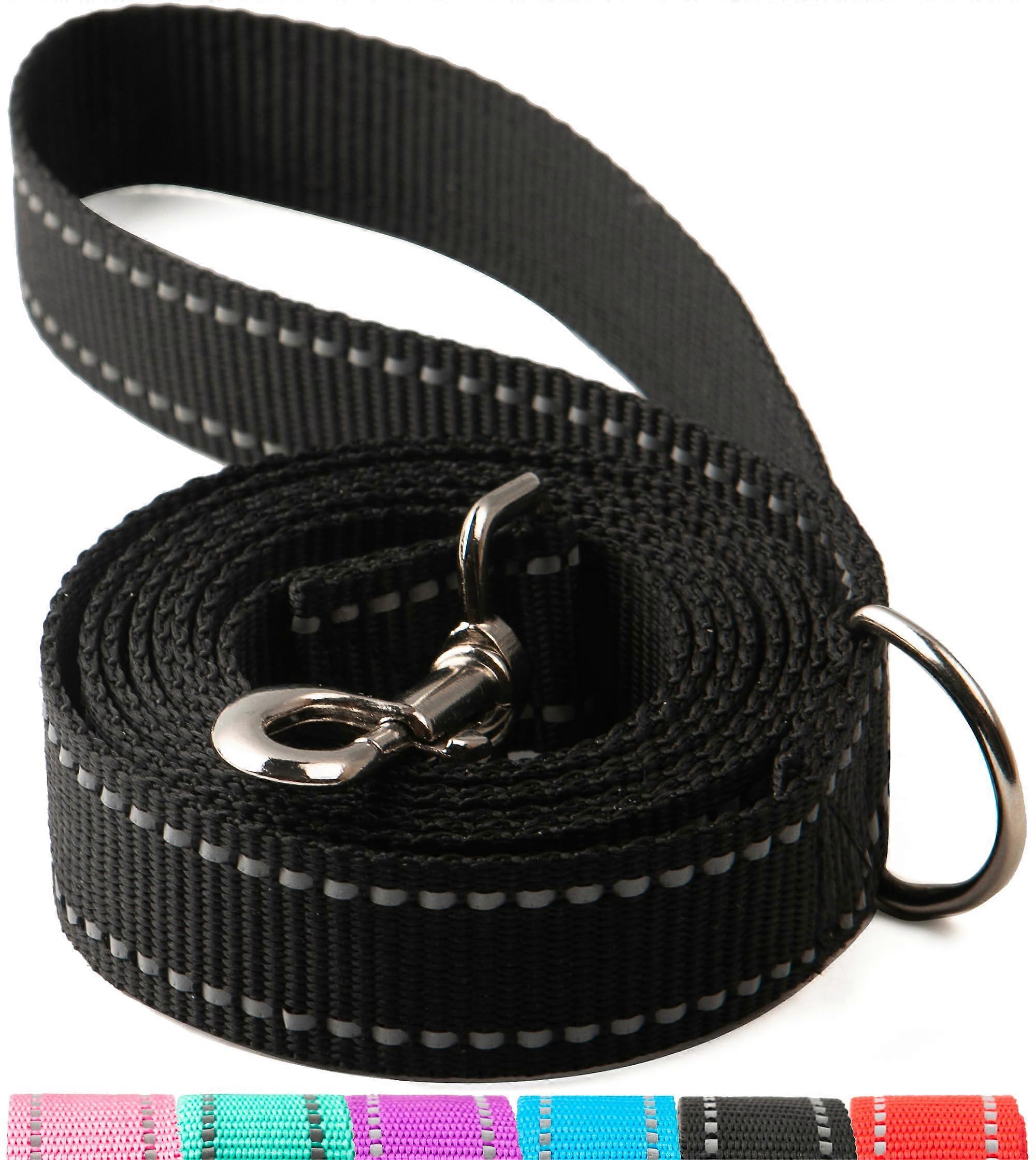 Reflective 6FT Dog Leash with 1-Inch Width for Training, Walking, and Outdoor Use, Durable Nylon Material